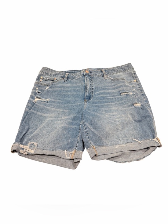 Seven7 Pants - Seven7 Relaxed Bermuda Classic Distressed Denim Shorts Light Blue Size 14